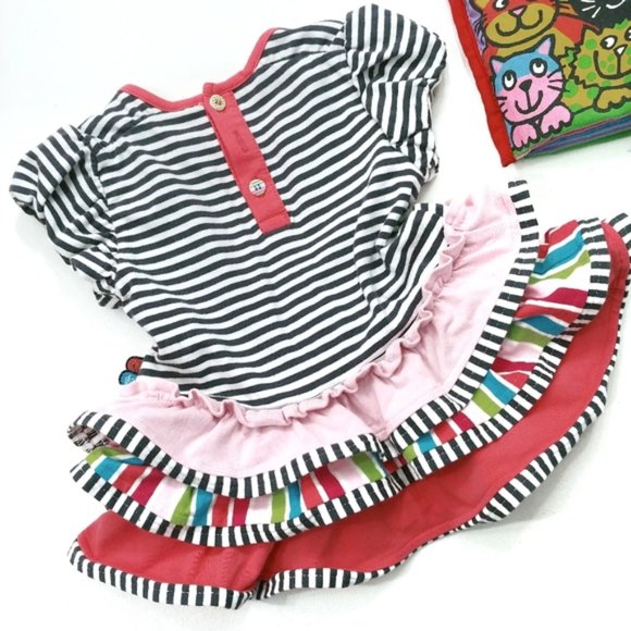 Adorable Ruffled Striped Ladybug Dress 6 Months - Picture 12 of 12